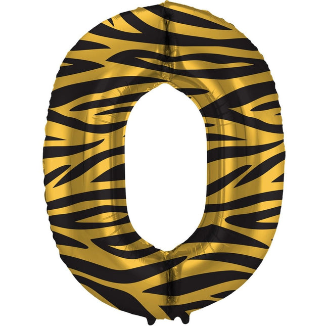Cijfer Ballon 0 Jaar Tijger Leeg 86cm van Folat koop je bij Partywinkel