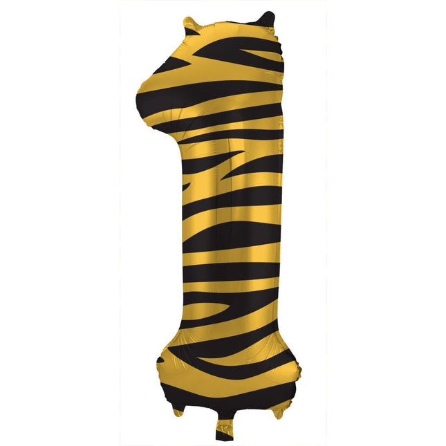Cijfer Ballon 1 Jaar Tijger Leeg 86cm van Folat koop je bij Partywinkel