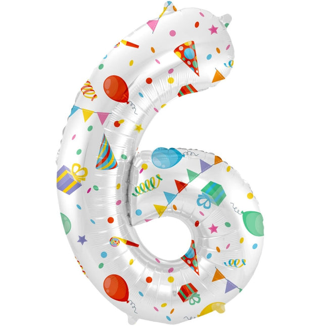 Cijfer Ballon 6 Jaar Feest Leeg 86cm van Folat koop je bij Partywinkel