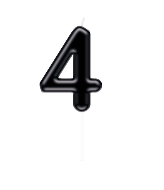 Cijfer Kaars 4 Zwart van Paper Dreams koop je bij Partywinkel