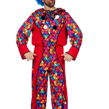 Clownspak Blauw Rood Heren van Wilbers & Wilbers koop je bij Partywinkel