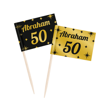 Cocktailprikkers Abraham 6,5cm 50st van Paper Dreams koop je bij Partywinkel