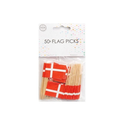 Cocktailprikkers Denemarken 8cm 50st van WeFiesta koop je bij Partywinkel