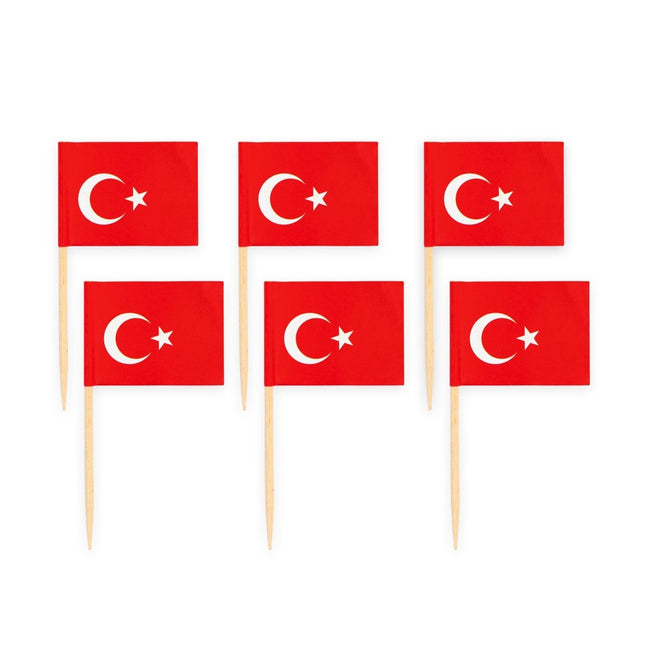 Cocktailprikkers Turkije 8cm 50st van WeFiesta koop je bij Partywinkel