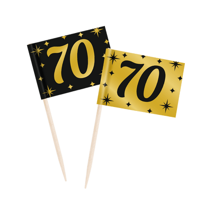 Cocktailprikkers70 Jaar 6,5cm 50st van Paper Dreams koop je bij Partywinkel