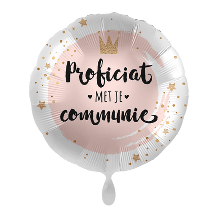 Communie Helium Ballon Roze Leeg van Premioloon koop je bij Partywinkel
