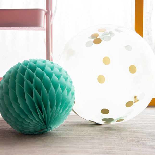 Confetti Ballon Blauw Goud 61cm van Folat koop je bij Partywinkel
