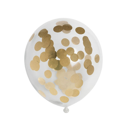 Confetti Ballonnen Goud 30cm 6st van WeFiesta koop je bij Partywinkel