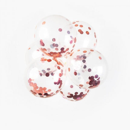 Confetti Ballonnen Rose Goud 30cm 6st van WeFiesta koop je bij Partywinkel