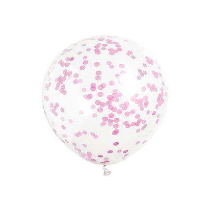 Confetti Ballonnen Roze 40cm 6st van Unique koop je bij Partywinkel