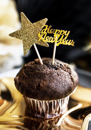 Confetti Happy New Year Goud 4cm van Partydeco koop je bij Partywinkel