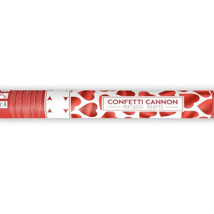Confetti Kanon Hartjes Rood 40cm van Partydeco koop je bij Partywinkel