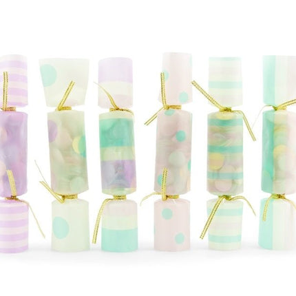 Confetti Knaller Pastel 17cm 6st van Partydeco koop je bij Partywinkel