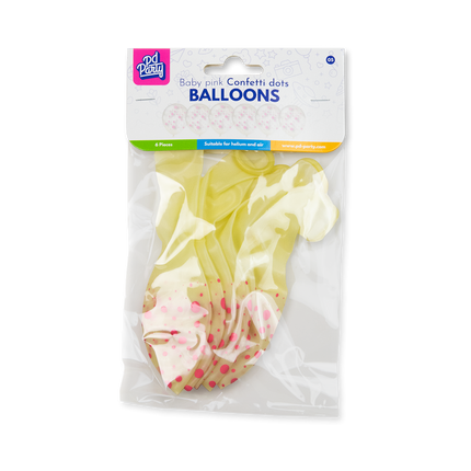 Lichtroze Ballonnen Stippen 30cm 6st