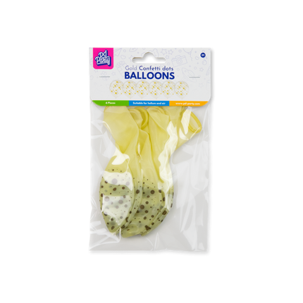 Gouden Ballonnen Stippen 30cm 6st
