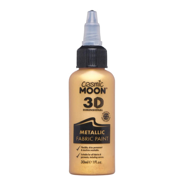 Cosmic Moon Metallic Fabric Paint Gold 30ml van Moon Creations koop je bij Partywinkel