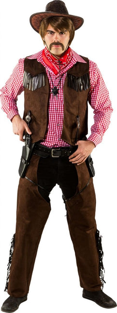 Cowboy Gilet – Suède Look van Orlob koop je bij Partywinkel
