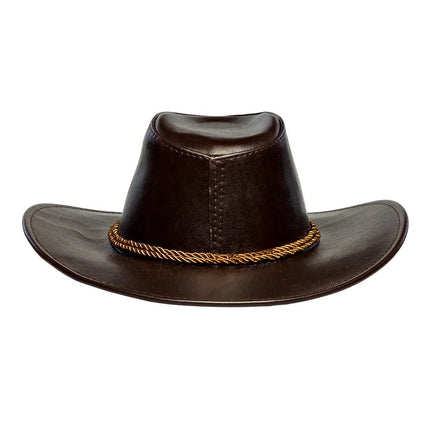 Cowboy Hoed Bruin Met Touw van Boland koop je bij Partywinkel
