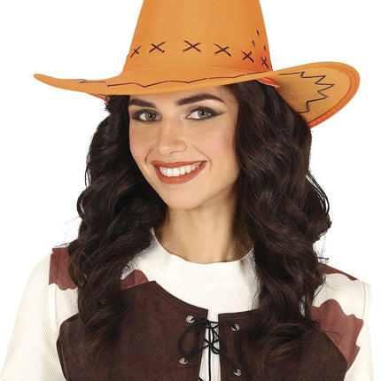 Cowboy Hoed Oranje van Fiestas Guirca koop je bij Partywinkel