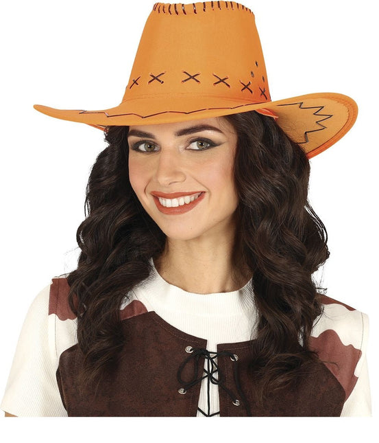 Cowboy Hoed Oranje van Fiestas Guirca koop je bij Partywinkel