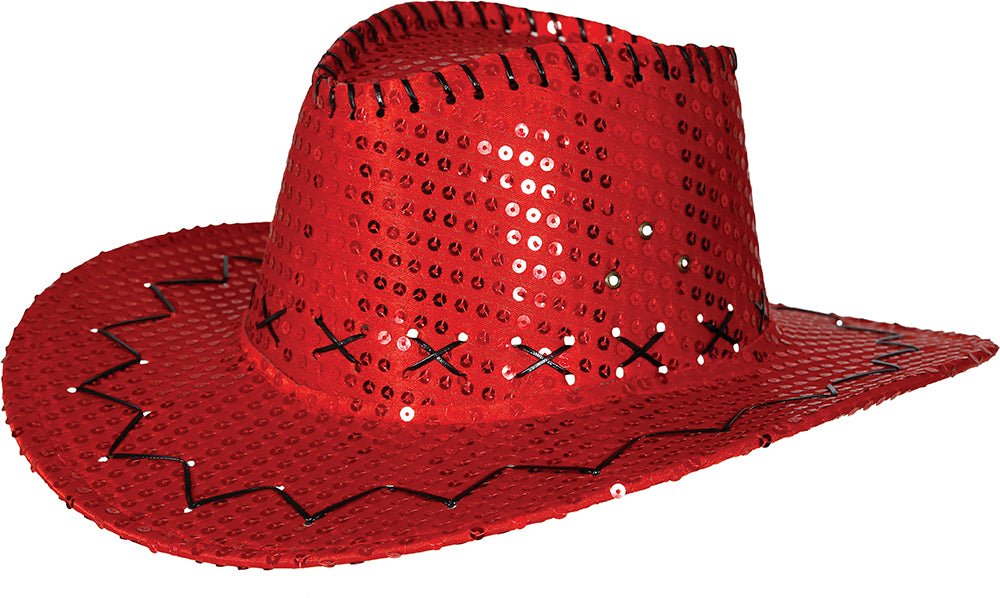 Cowboy Hoed Rood Pailleten van Fiestas Guirca koop je bij Partywinkel