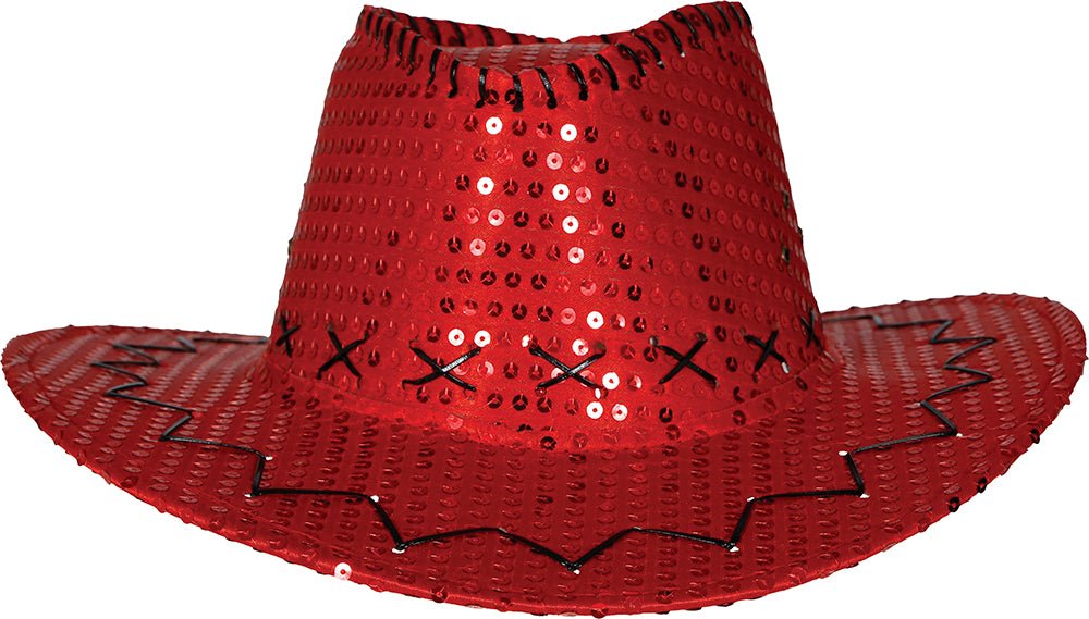 Cowboy Hoed Rood Pailleten van Fiestas Guirca koop je bij Partywinkel
