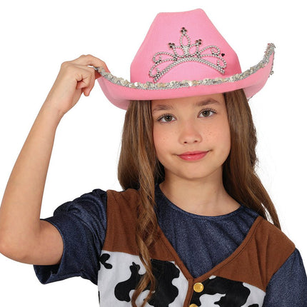 Cowboy Hoed Roze Kind van Fiestas Guirca koop je bij Partywinkel
