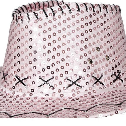 Cowboy Hoed Roze Pailletten van Fiestas Guirca koop je bij Partywinkel