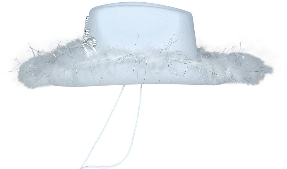 Cowboy Hoed Wit Met Boa van Fiestas Guirca koop je bij Partywinkel