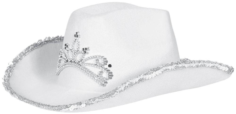 Cowboy Hoed Wit Zilver van Fiestas Guirca koop je bij Partywinkel