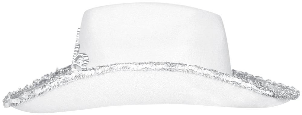 Cowboy Hoed Wit Zilver van Fiestas Guirca koop je bij Partywinkel