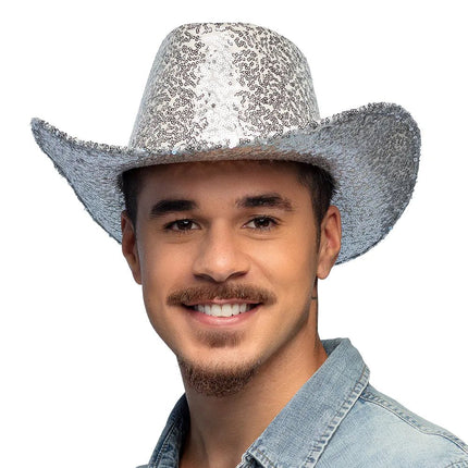 Cowboy Hoed Zilver van Boland koop je bij Partywinkel