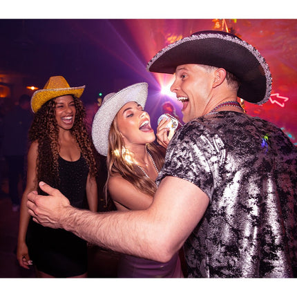 Cowboy Hoed Zilver Glitters van Boland koop je bij Partywinkel