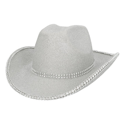Cowboy Hoed Zilver Glitters van Boland koop je bij Partywinkel