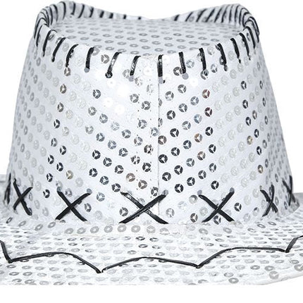 Cowboy Hoed Zilver Pailletten van Fiestas Guirca koop je bij Partywinkel