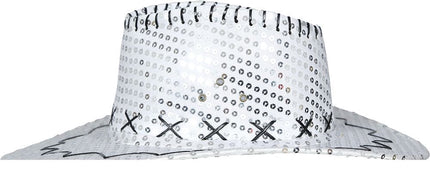 Cowboy Hoed Zilver Pailletten van Fiestas Guirca koop je bij Partywinkel