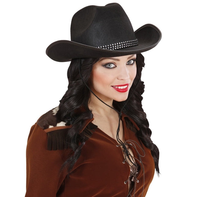 Cowboy Hoed Zwart Diamanten van Widmann koop je bij Partywinkel