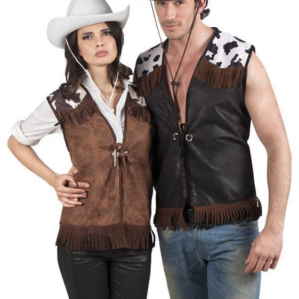 Cowboy Vest Zwart L/XL van Boland koop je bij Partywinkel