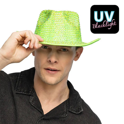 Cowboyhoed Aurora neongroen UV van Boland koop je bij Partywinkel