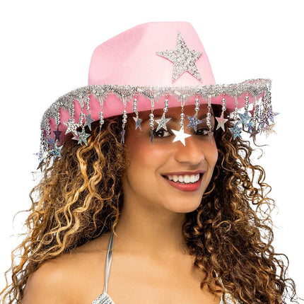 Cowboyhoed Stargazing roze van Boland koop je bij Partywinkel