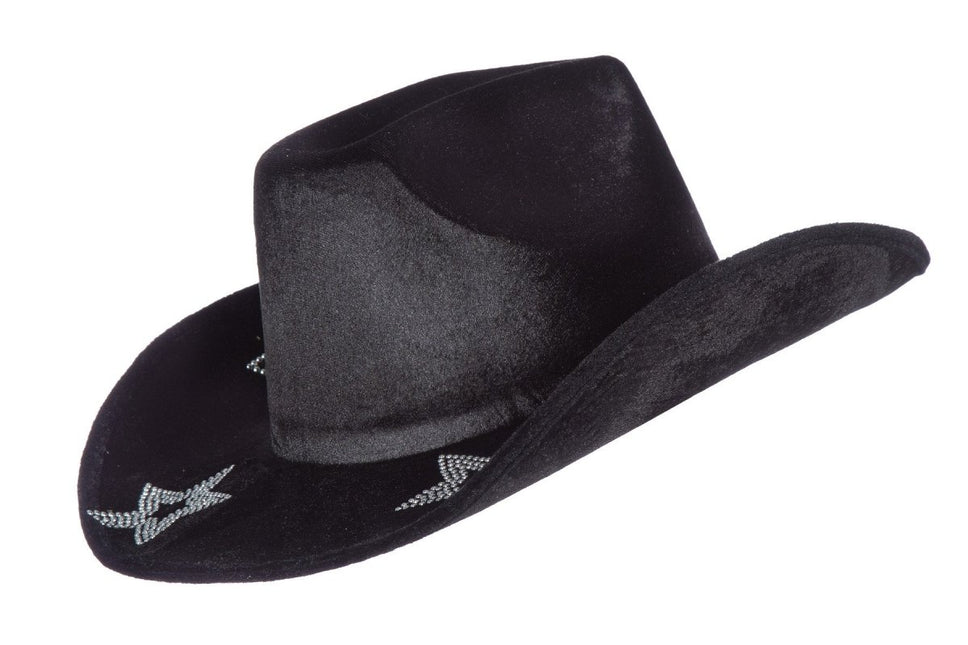 Cowboy Hoed Zwart Dames Sterren van Wilbers & Wilbers koop je bij Partywinkel