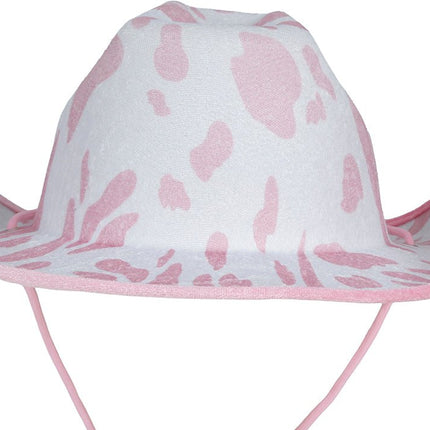 Cowgirl Hoed Wit Roze Koeien Print van Fiestas Guirca koop je bij Partywinkel