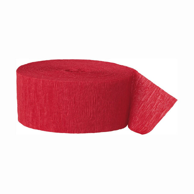 Crepe Slinger Rood 24m van Unique koop je bij Partywinkel