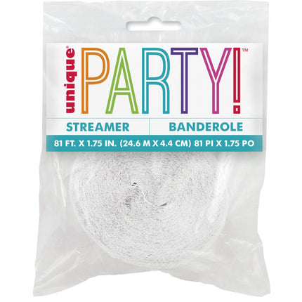 Crepe Slinger Wit 24m van Unique koop je bij Partywinkel