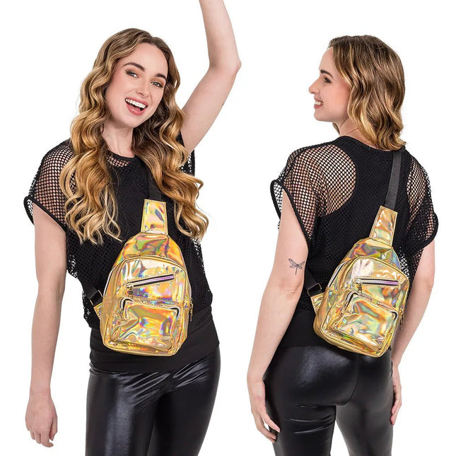 Crossbody tas Holo deluxe goud (27 x 17 x 8 cm) van Boland koop je bij Partywinkel