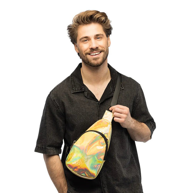 Crossbody tas Holo goud (30 x19 x 4 cm) van Boland koop je bij Partywinkel