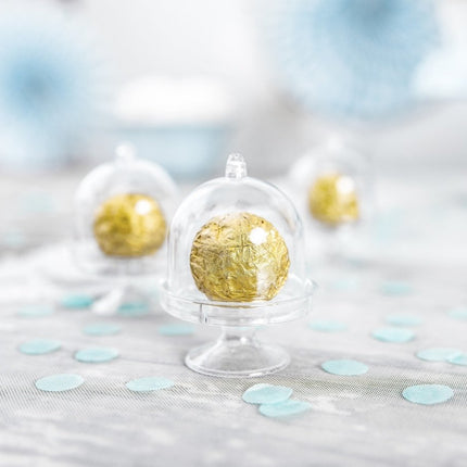 Cupcake Standaard Mini met Deksel Doorzichtig 7,5cm 3st van Partydeco koop je bij Partywinkel