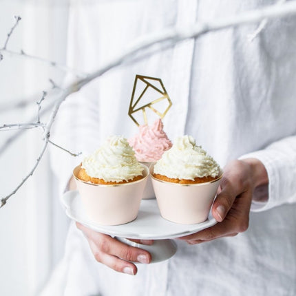Cupcake Vormpjes Lichtroze Pastel 7,6cm 6st van Partydeco koop je bij Partywinkel
