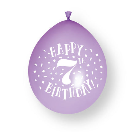 10 stuks Happy 7th Birthday 23cm latex ballonnen