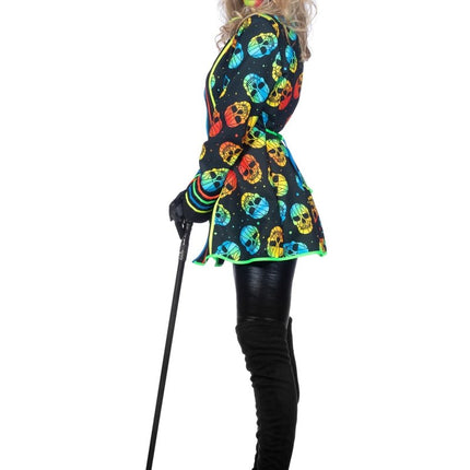 Gekleurde Jas Dames Doodshoofd van Wilbers & Wilbers koop je bij Partywinkel